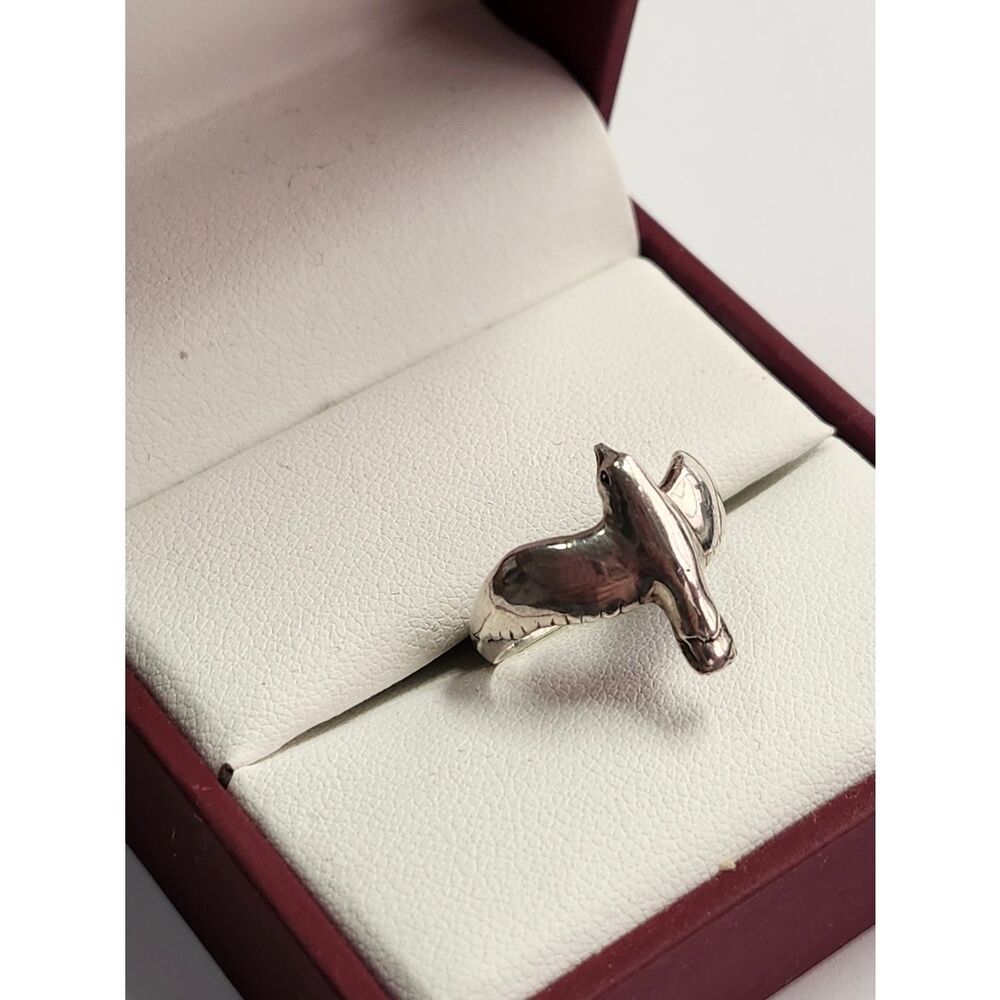 Sterling Silver Bird Ring Signed Indigo 925 Size 6.25